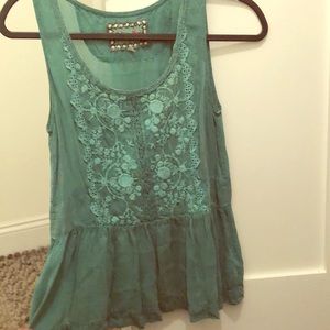 Green Peplum Tank